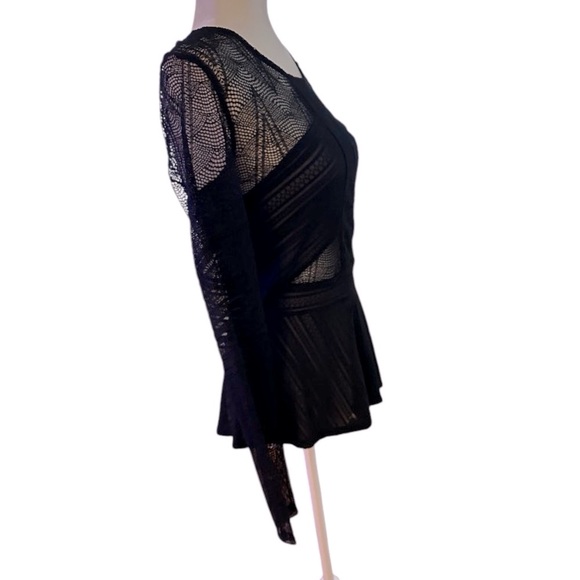 NWOT**BCBG MaxAzria Blk peplum top S - Picture 5 of 6